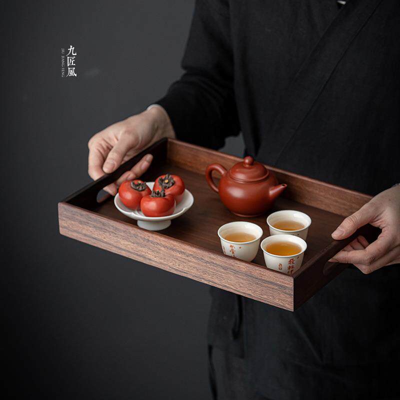 胡桃木茶托盘实木茶盘简约创意壶承功夫茶具干泡盘茶台茶桌