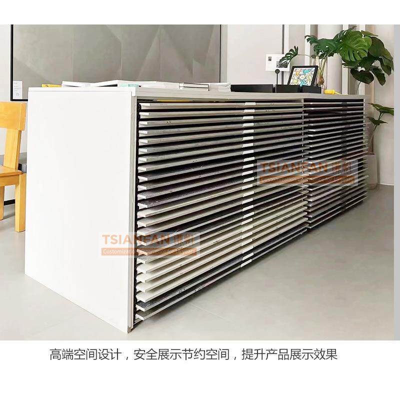 新款直销价格大尺寸人造石样品抽屉柜大理石样品展厅瓷砖展示架