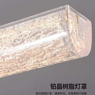 意式轻奢高级感餐厅吊灯设计师2025新款极简餐桌岛台长条全铜吊灯