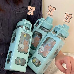Bottle For School Bear Gym Plastic Water Cute Kawaii Girls