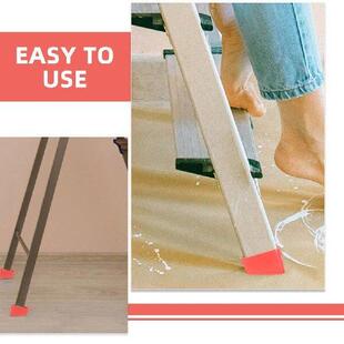 2Pcs Red Ladder Feet Covers Rubber Floor Protectors Home