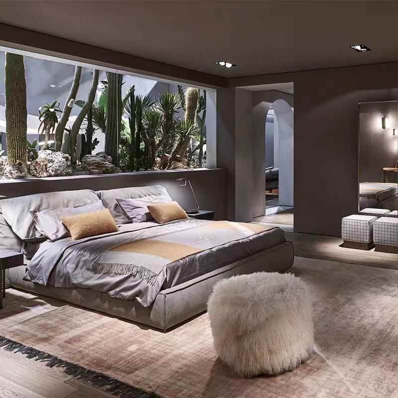 大象耳朵轻奢baxter大极象耳朵布艺双人简主卧床约现代羽绒式简意