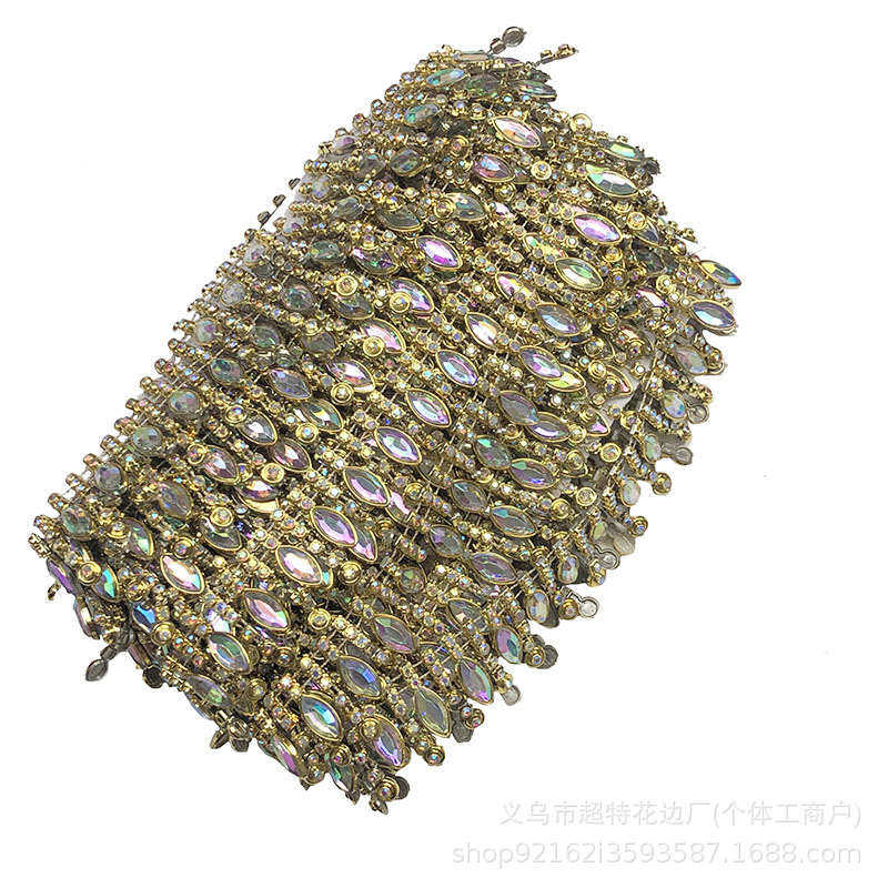 新款现货3cm闪钻链条花边DIY手工材料服装饰品装饰配件家居辅料