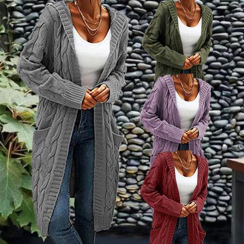 Knitted cardigan thick thread Fried Dough Twists medium