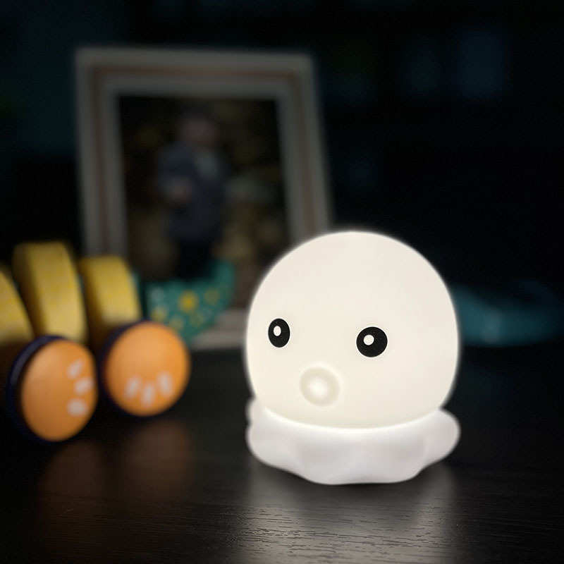 七彩章鱼硅胶拍拍小夜灯卡通创意儿童生日礼物充电伴睡萌宠 礼品