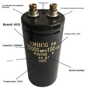 全新进口63V80V22000Uf音频直流电解电容螺丝脚100Vdc10000Uf