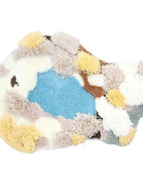 高档瓦伦丁田园风简约bare eet 绿色定毛绒地毯卧室床边地圣垫苔