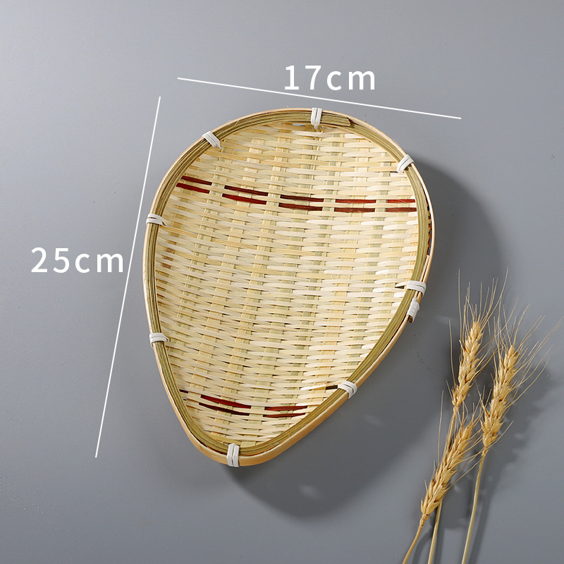 手工竹编提篮家用点心茶点盘水果篮子糕点托盘结婚创意藤编小竹篮