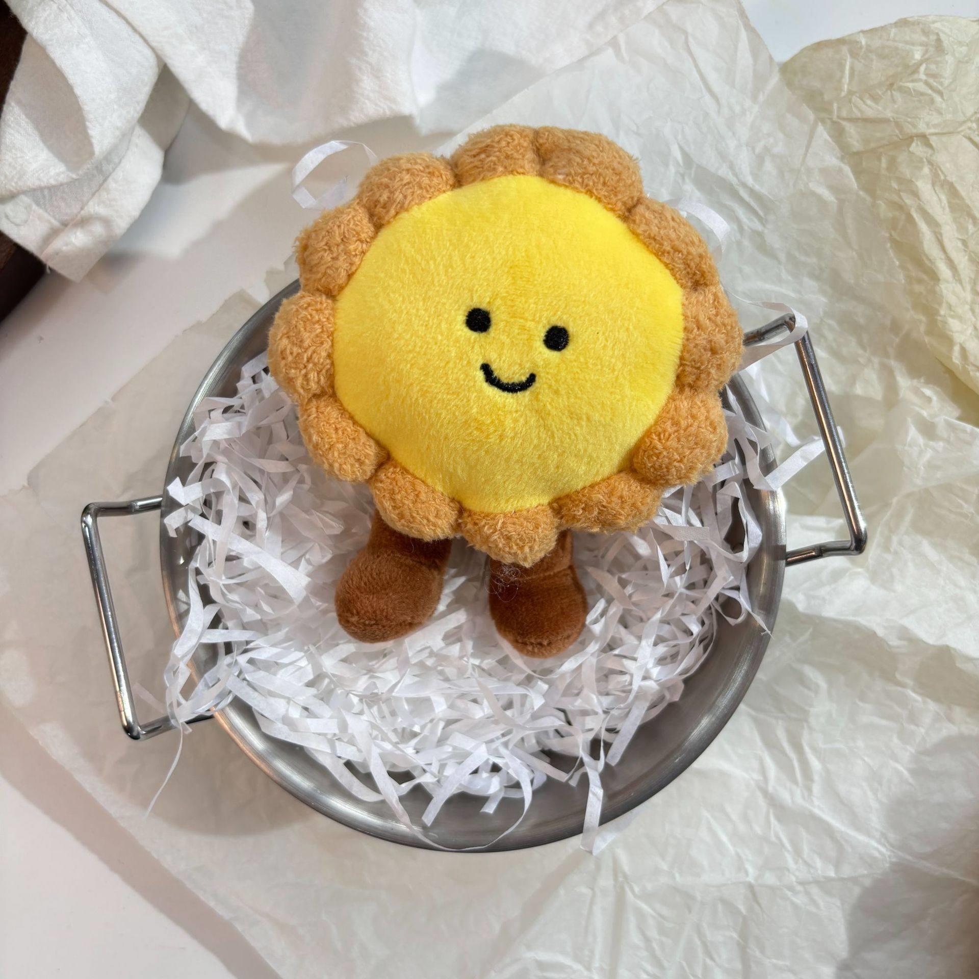 现货可爱逼真美食蛋挞甜品毛绒玩具包挂件电玩城抓娃娃机游戏礼物
