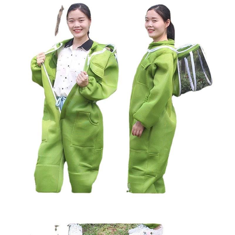 绿色厚棉绿色防蜂服连体太空服养蜂蜜蜂防护服