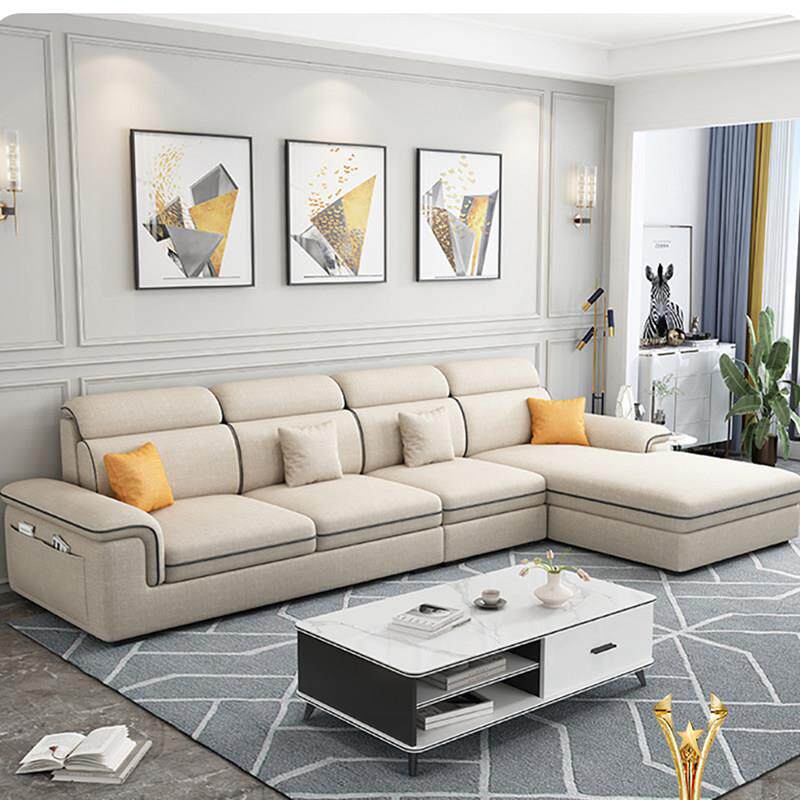 北欧布艺沙发2025新款现代简约贵妃科技布小户型直排猫抓皮艺沙发