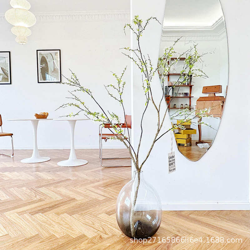 楼夏家仿真花假绿植餐桌花室内装饰落地雪柳干花枝条花束花艺摆件