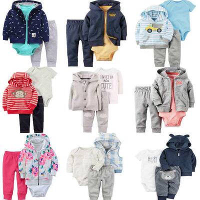 A variety of baby clothes boys and girls long sleeve hooded