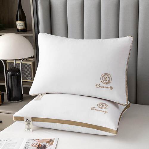 高端刺绣酒店弹力新款枕芯羽丝绒枕芯枕头立体磨毛高枕头护颈学生