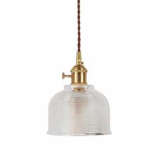 复古怀旧老上海奶茶店咖啡店吧台单头烟灰色透明纯筒灯头小吊灯