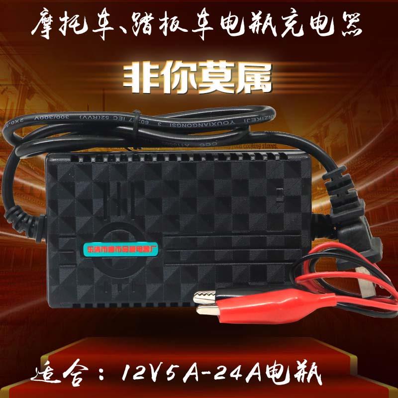 12V踏板摩托车电瓶充电器铅酸蓄电池智能修复干水12伏充电机