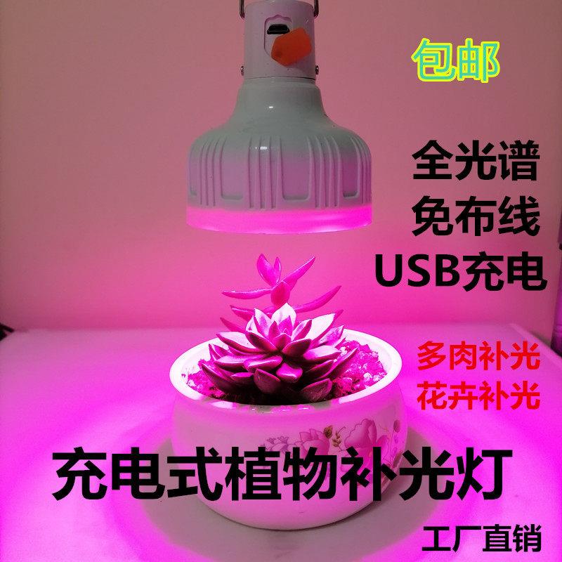 植物灯充电款全光谱生长灯可移动式全光谱补光灯防太阳多肉上色灯图片