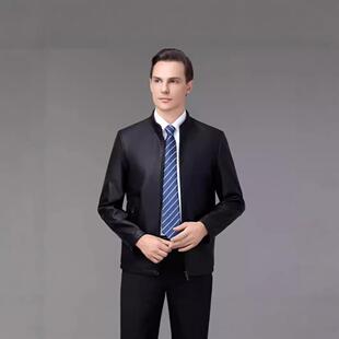 品牌海真男皮皮衣士秋冬中新款 2288绵羊皮外套老年爸爸宁立领加绒