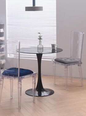 售楼处餐洽谈桌椅简约亚克力样闲板房OW-185网塑红料椅子设计休靠