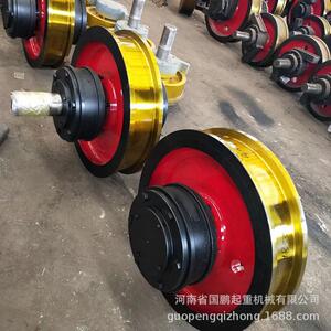 单双缘起重机轮平键轴花键轴双梁小车行走轮400x120mm角箱行车轮