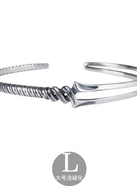 高档YUKI男士9I25银纯手银镯朗基NS欧美男女个性镯子手饰情侣饰品