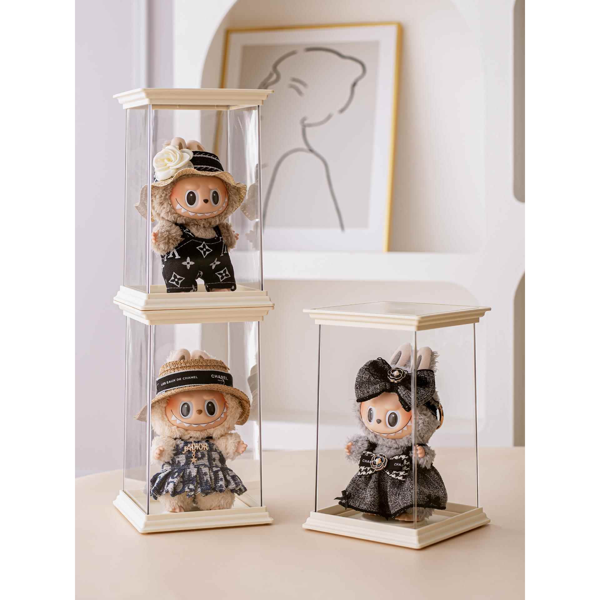 新款盲盒展示盒罗马柱适用防尘架可叠放搪胶模型收纳层架子