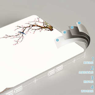 新中式 led客厅吸顶灯简约现代大气长方形房间灯主卧室灯具餐厅灯