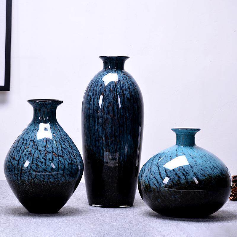 新款 琉璃花瓶 新中式插花干花花瓶 客厅摆件创意家居饰品工艺品