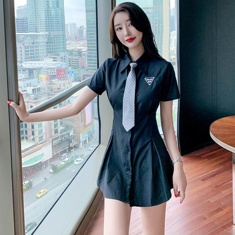 新款夜场装性感浴场工衣显瘦足浴衫连衣裙按女足疗技师摩工作服衬