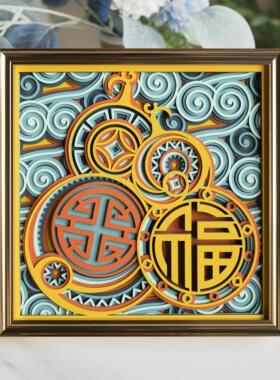 梯木叠雕创意玄关酒柜装饰摆饰轻奢高档客厅搬家礼物乔迁新居礼品