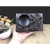 黑檀木雕新中式 复古烟灰缸创意大号客厅办公室实木质灭烟灰缸