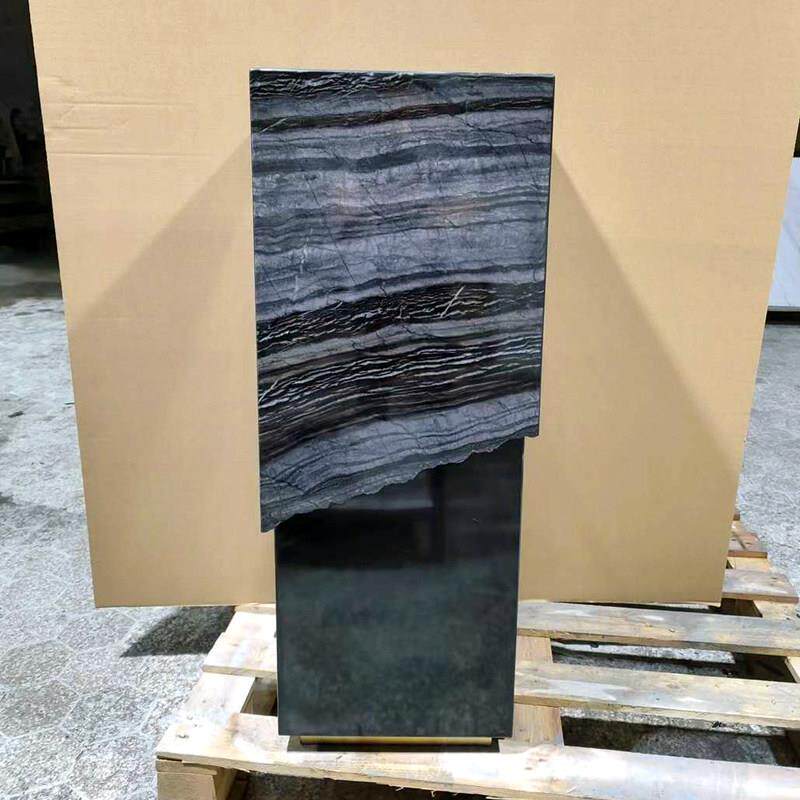 新中式大理石雕塑台摆件底座别墅玄关落地装饰工艺品摆台基座定制