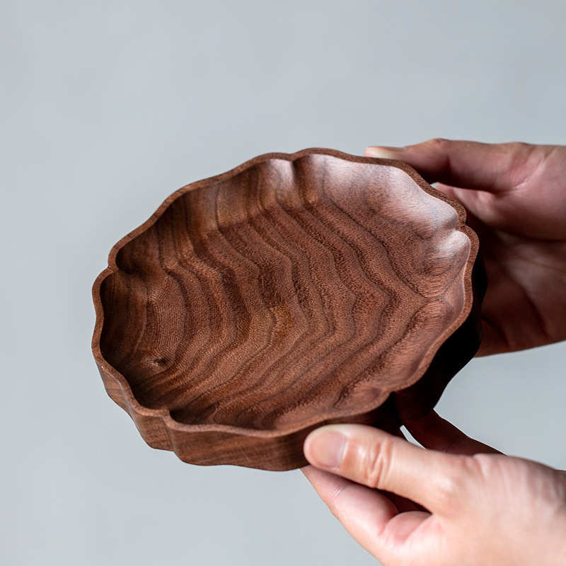 胡桃实木高脚壶承家用盖碗茶壶托盘茶点盘中式功夫茶具配件干泡台