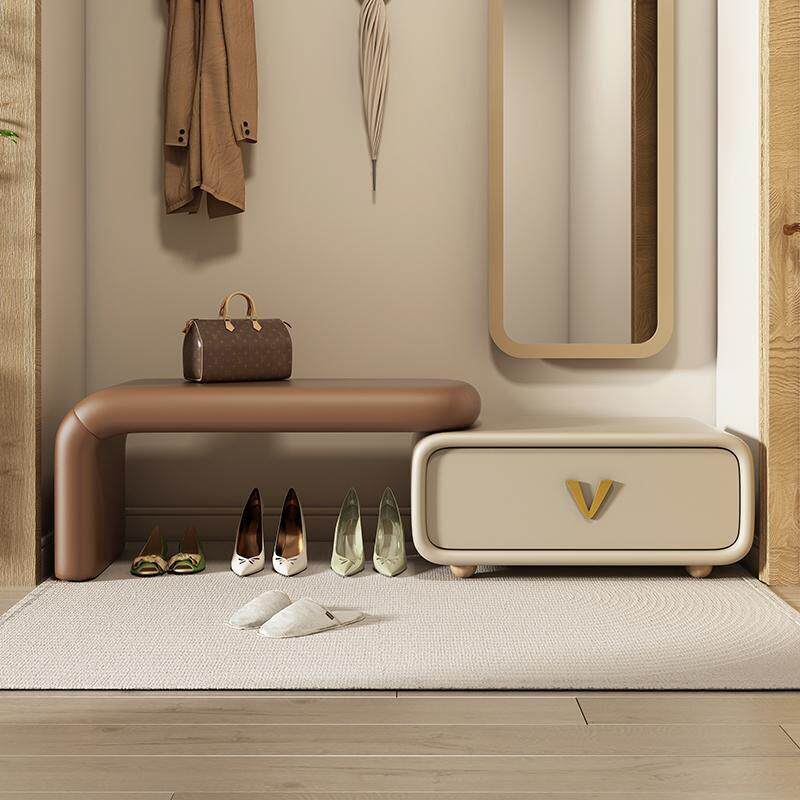 家用门口穿鞋凳多功能伸缩换鞋凳玄关入户收纳储物鞋柜简约现代