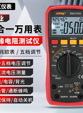 滨江仪表BM3700A绝缘电阻2500V测电压1500V二合一兆欧表加万用表