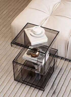 现代简约亚克力床头柜小户型收纳柜置物柜创意透明边几卧室床边柜