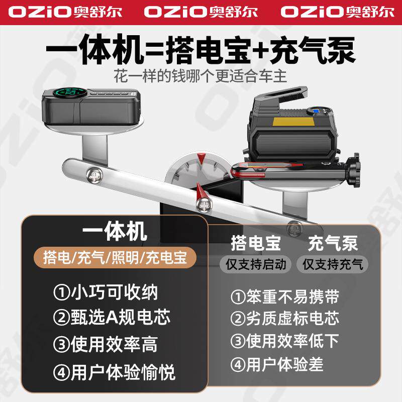 汽车应急启动电源充气泵一体搭电宝多功能便携电瓶充电打火启动器