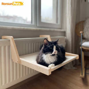 阳台暖气床吊床保暖窝冬季挂猫猫床木质床边暖气片床猫超大猫猫挂