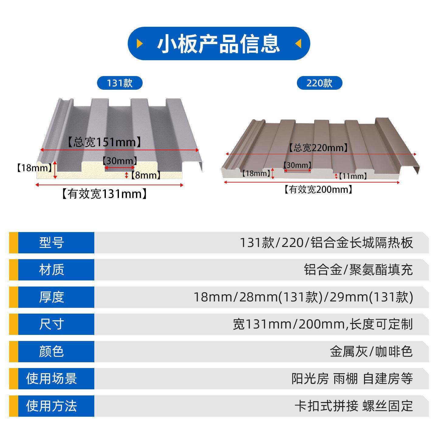 长城隔热铝瓦厂房旧屋翻新铝合金屋顶瓦雨棚阳光房顶棚材料长城瓦