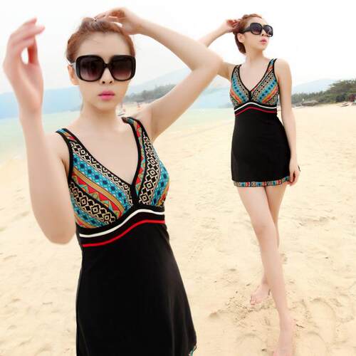 Adding weight and one-piece swimsuit, dress style, fat