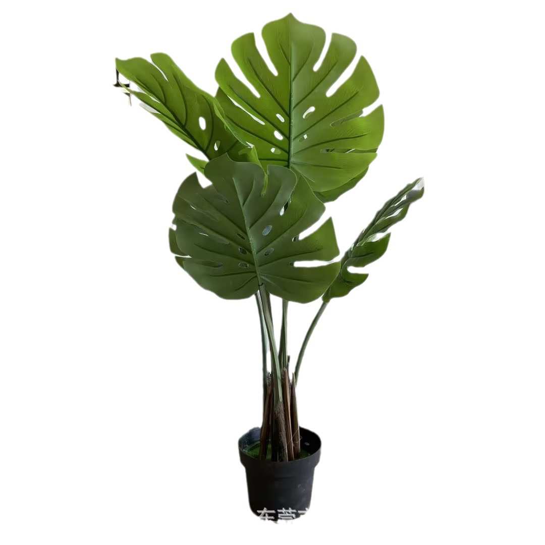 仿真龟背绿植盆栽仿真龟背竹造景装饰批发室内假植物装饰造景绿植