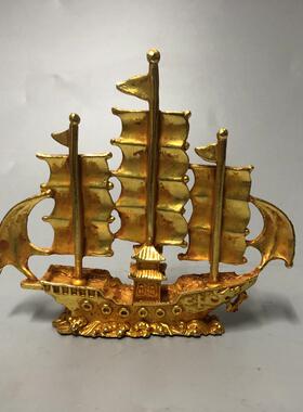 20250905铜复古纯金一帆风顺摆件玩铜工鎏艺品文创市集民间旧藏古