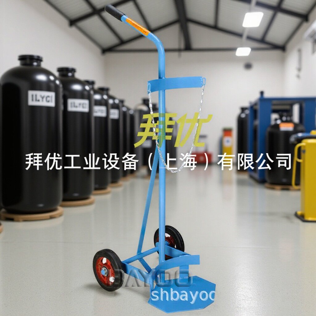 BAYOO/拜优钢瓶手推车气瓶推车单柱带链条安全锁定