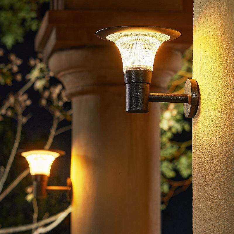 智能灯 太阳能灯户外壁灯免打孔室外别墅大门灯家用防水庭院壁灯