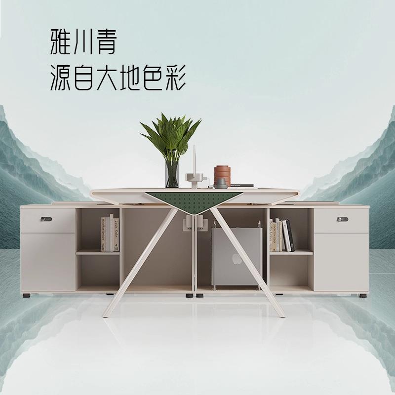 职员办公桌组合4人6员工办公室双人面对面卡座四六人位屏风办公桌