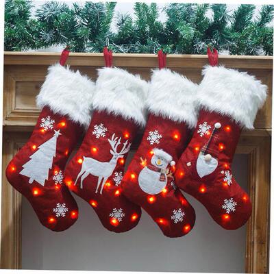 christmas decoration tree Luminous stocking gift bag 圣诞袜