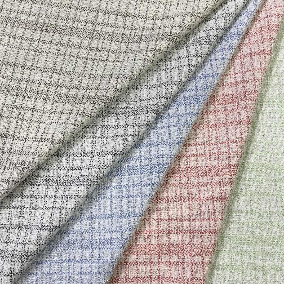 银丝小香风色织提花棉麻布上新280g高档简约轻奢风格纯色服装布