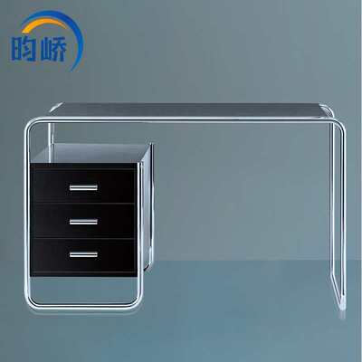 昀峤家具S285 Desk简约现代不锈钢板式长方形带抽办公桌电脑桌子