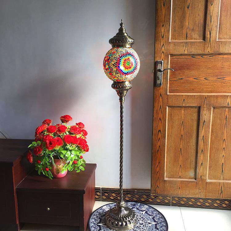 幻云 地中海覆古客厅卧室吧台浪漫个性手工单头琉璃土耳其落地灯