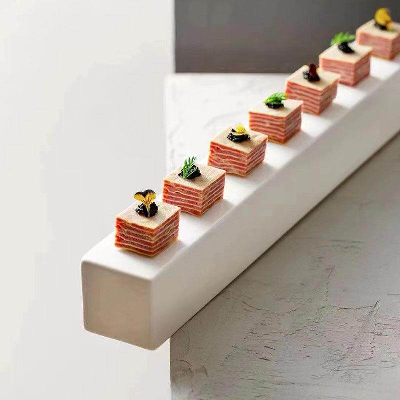 中式长方形意境盘餐具创意特色分子料理陶瓷个性化冷盘冷盘融合盘